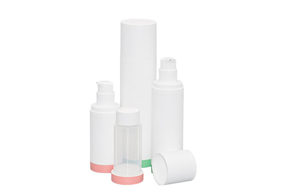White Pp Refillable System Airless Pump Bottles Round Shape 30ml 50ml 100ml