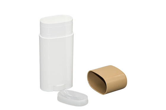 1.3oz PP Plastic Oval Deodorant Stick Container With Flat Top Cap 40g