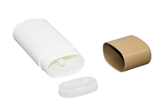 1.3oz PP Plastic Oval Deodorant Stick Container With Flat Top Cap 40g