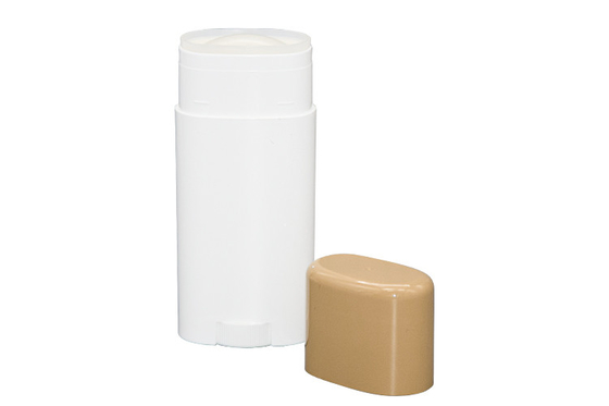 1.3oz PP Plastic Oval Deodorant Stick Container With Flat Top Cap 40g