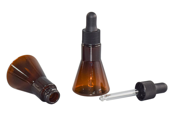  20ml Brown PET Dropper Bottle Skincare Essence / Serum Cosmetic Packaging Bottle