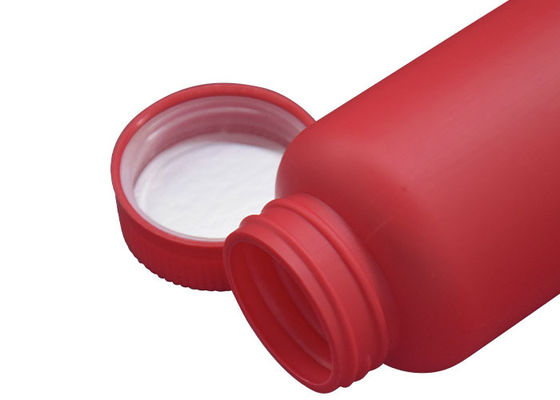 Empty White / Red PE 250ml Plastic Vitamin Bottles With PP CRC Cap Pill Storage Container Bottle