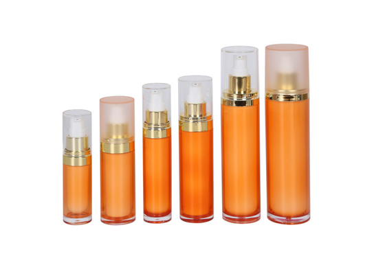 Cylindrical Cosmetic Packaging Personal Skincare Acrylic Lottle Sets 6pcs 15/30/50/100/120ml Facial Lotion Serum Bottle