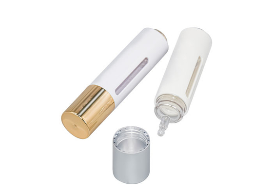 Empty Rose Gold Unique White CBD Cosmetic Luxury Skincare Hair 15ml Push Button Plastic Luxury Eye Face  Dropper bottle